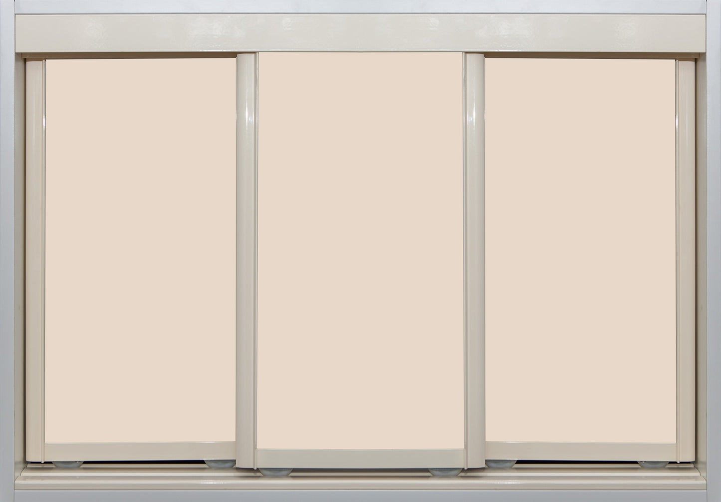 Cream Frame with Buff Vinyl - Sliding Wardrobe Doors