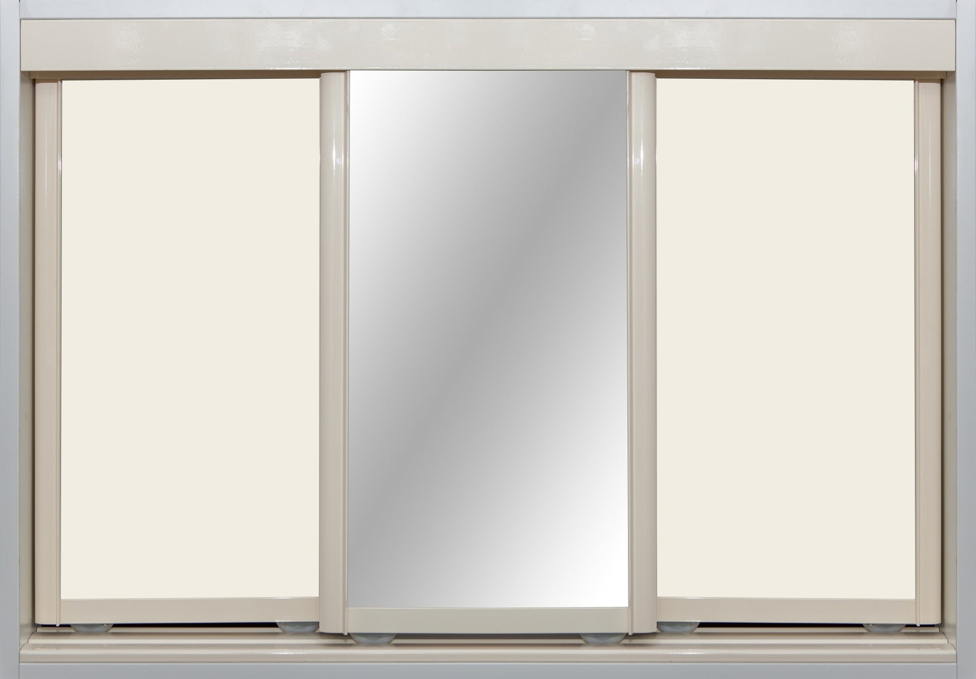 Cream Frame with Chalk Vinyl and Mirror - Sliding Wardrobe Doors