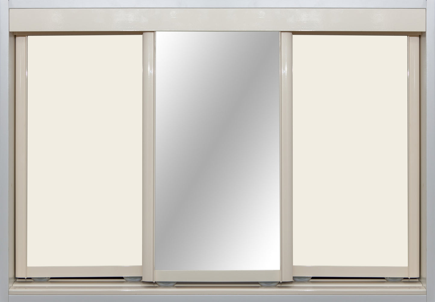 Cream Frame with Chalk Vinyl and Mirror - Sliding Wardrobe Doors