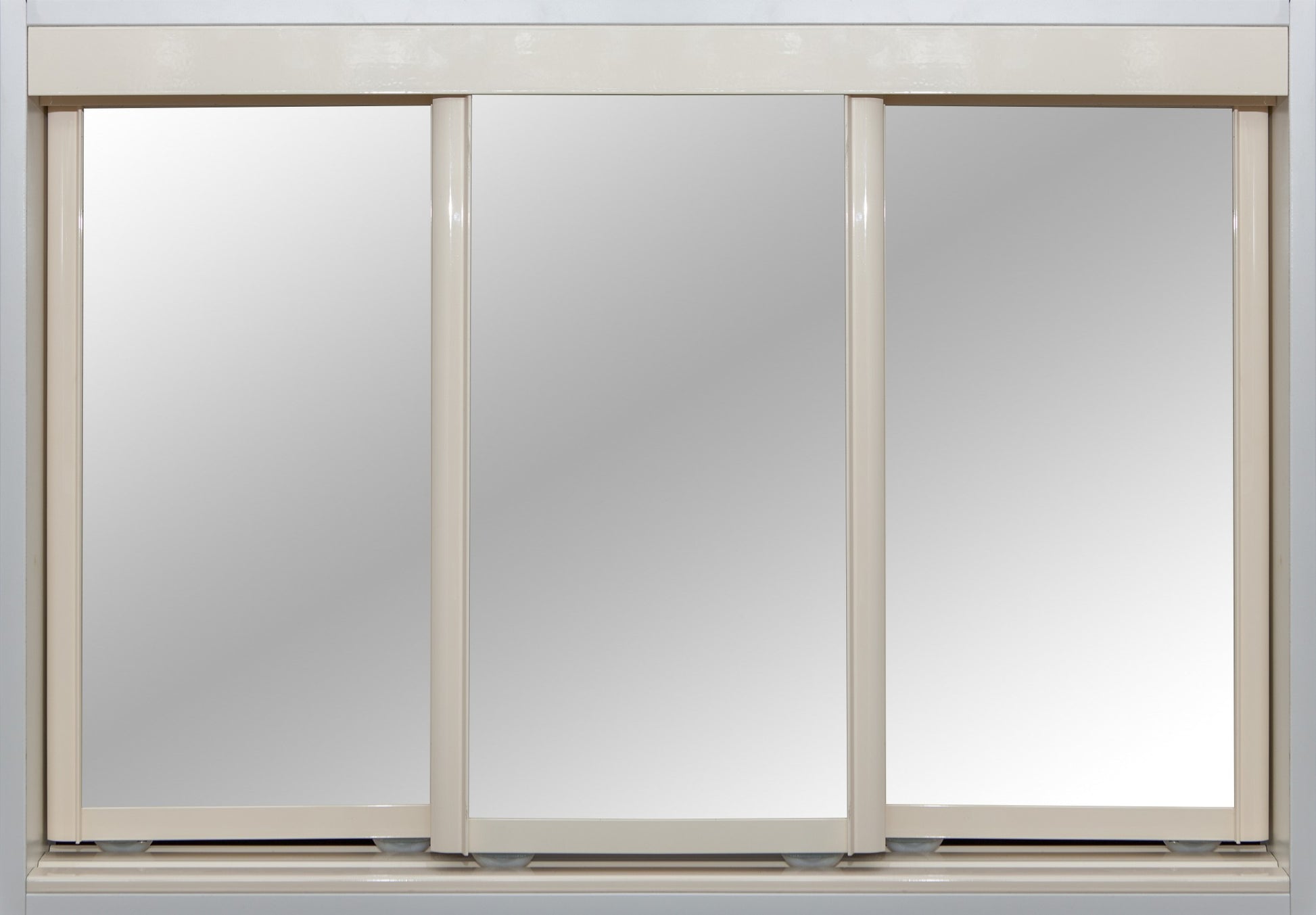 Cream Frame with Mirror - Sliding Wardrobe Doors