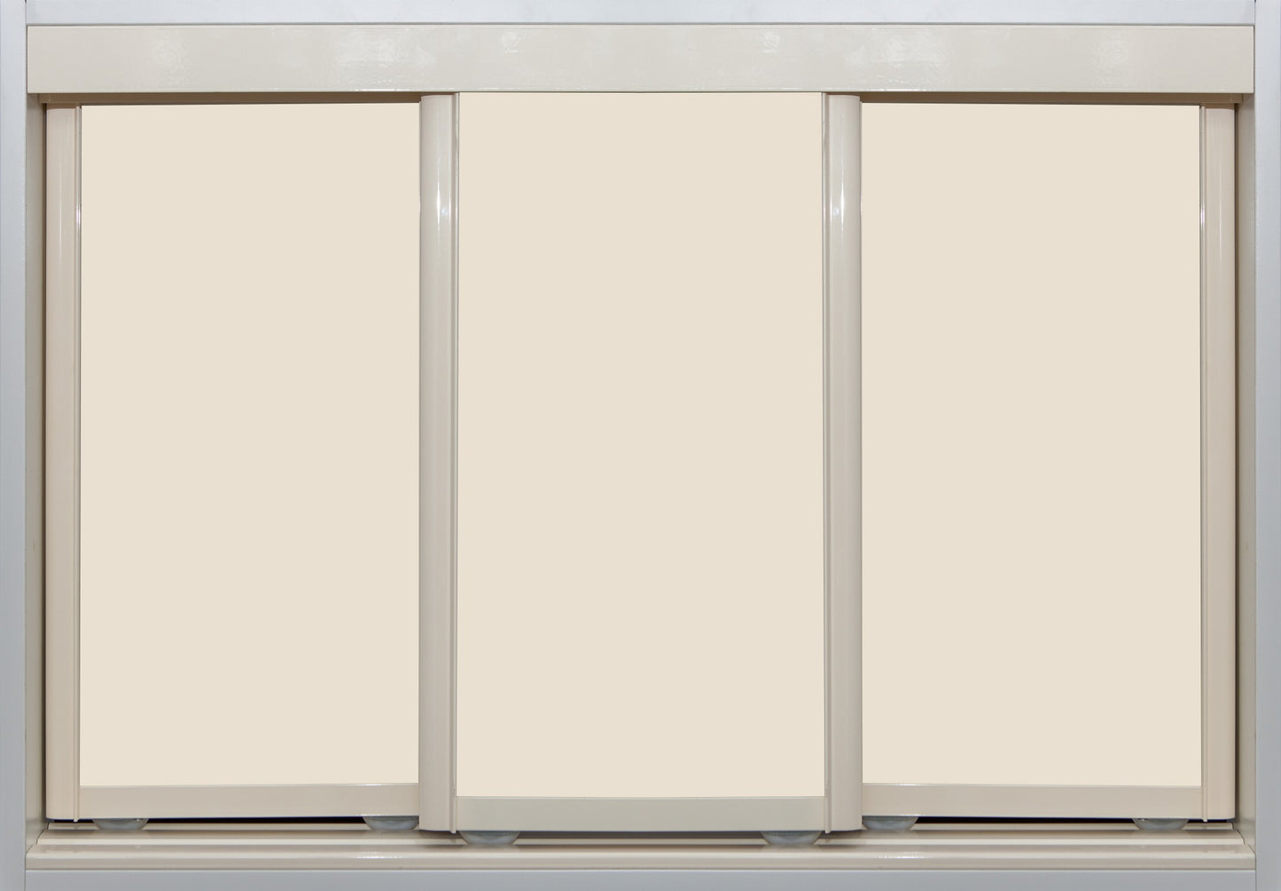 Cream Frame with White Birch Vinyl - Sliding Wardrobe Doors