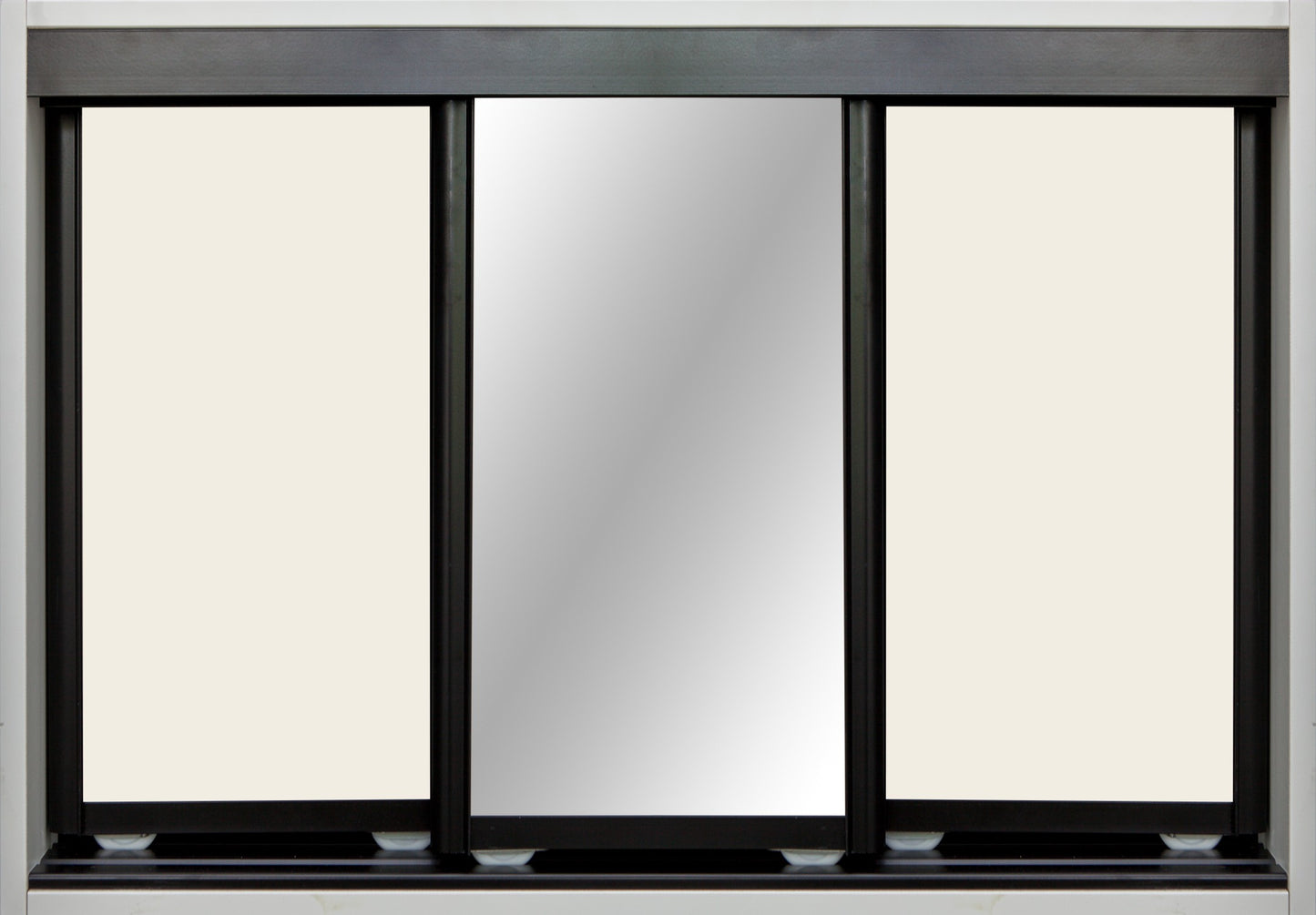 Black Frame with Chalk Vinyl and Mirror - Sliding Wardrobe Doors