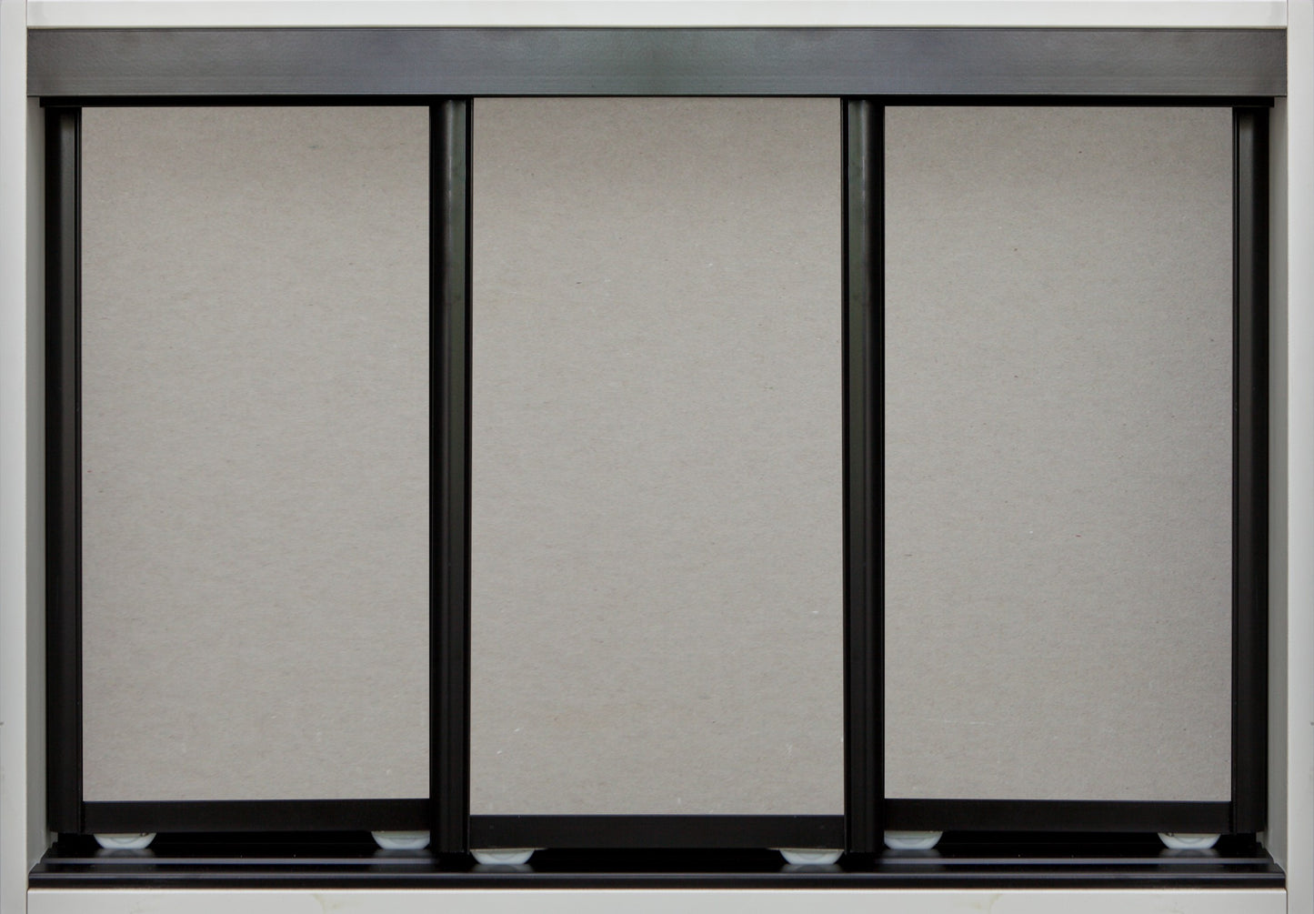 Black Frame with Raw Gyprock - Sliding Wardrobe Doors