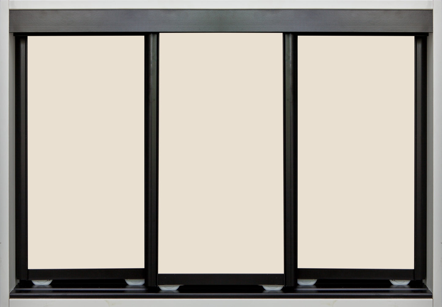 Black Frame with White Birch Vinyl - Sliding Wardrobe Doors