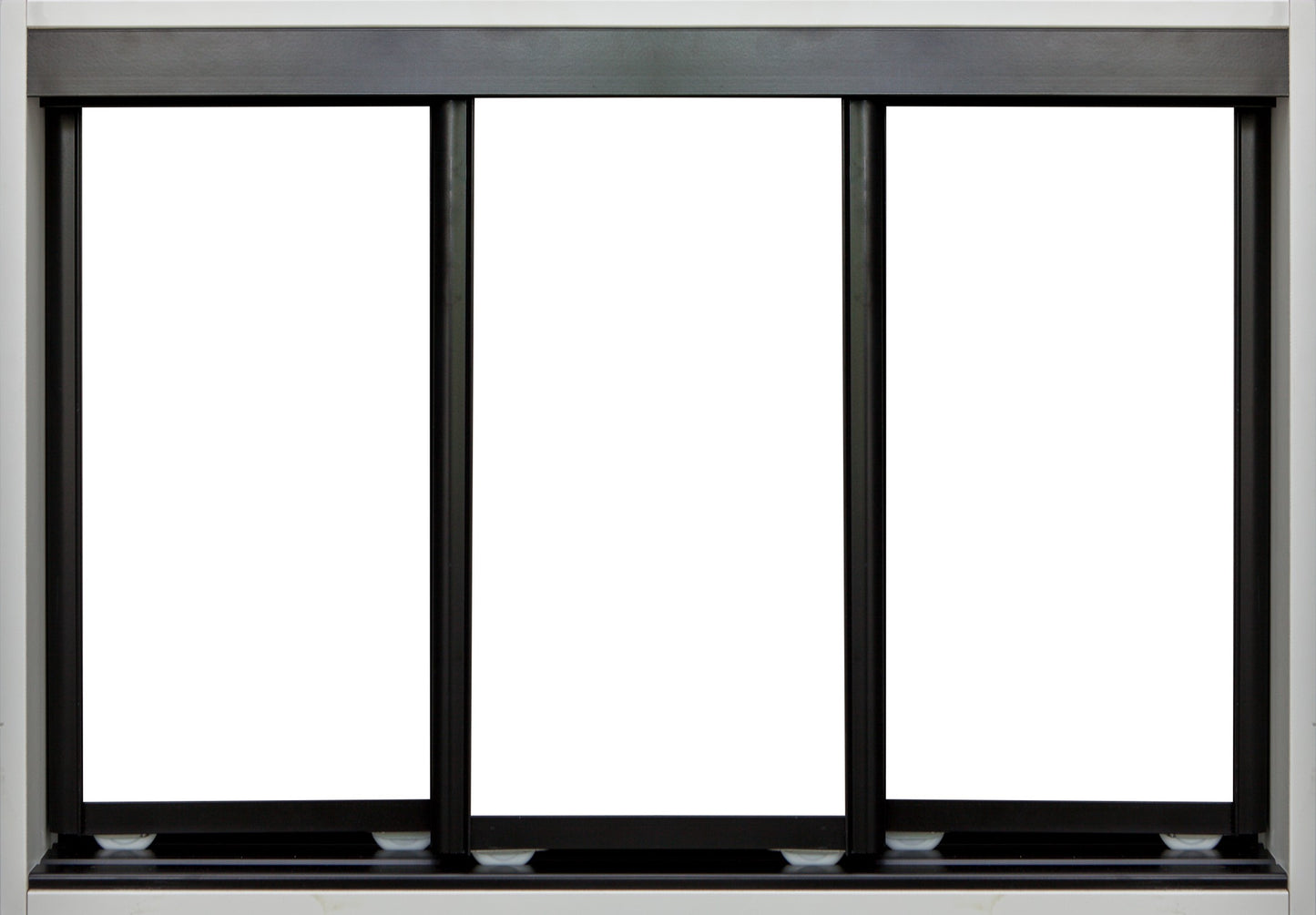 Black Frame with White Vinyl - Sliding Wardrobe Doors