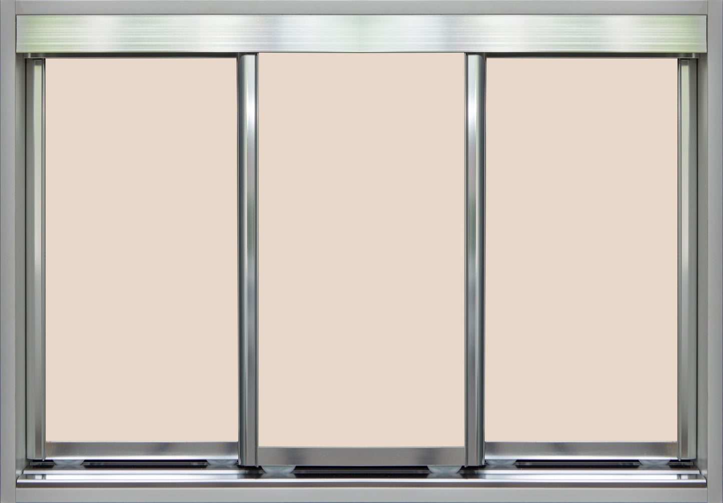Chrome Frame with Buff Vinyl - Sliding Wardrobe Doors