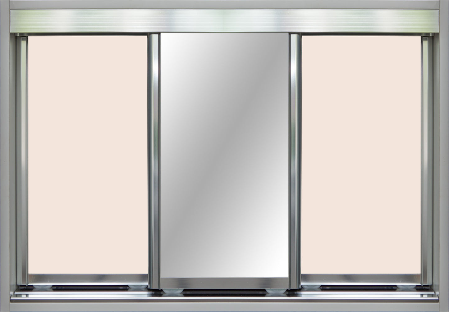 Chrome Frame with Cameo Vinyl and Mirror - Sliding Wardrobe Doors