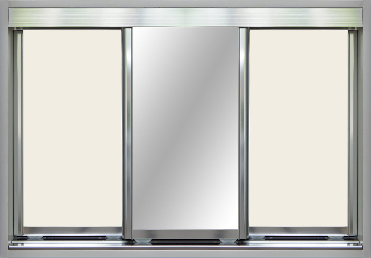 Chrome Frame with Chalk Vinyl and Mirror - Sliding Wardrobe Doors