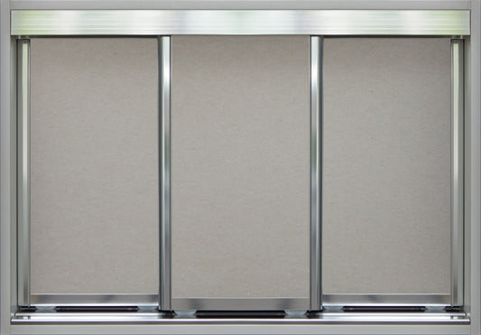 Chrome Frame with Raw Gyprock - Sliding Wardrobe Doors
