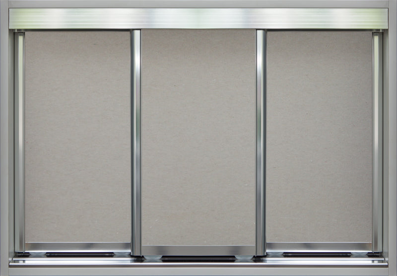 Chrome Frame with Raw Gyprock - Sliding Wardrobe Doors