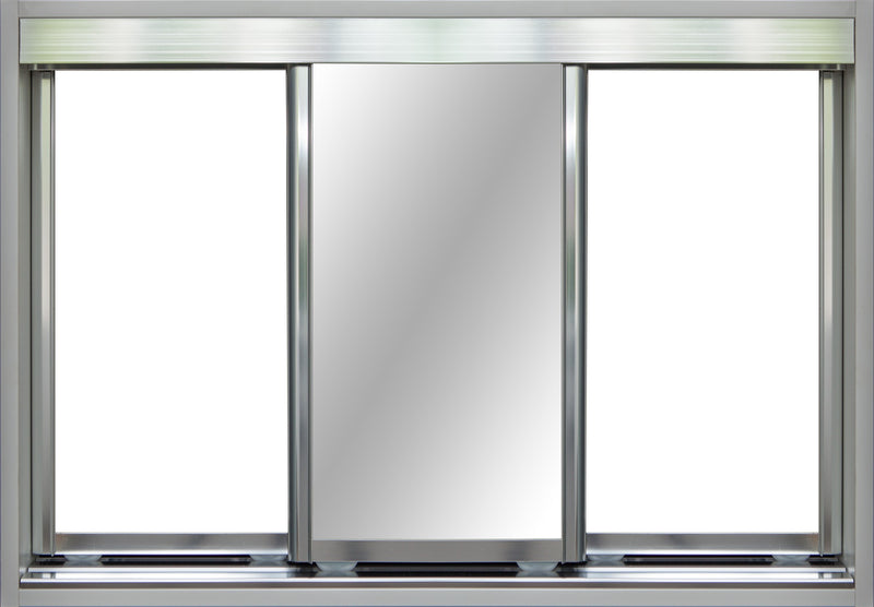 Chrome Frame with White Vinyl and Mirror - Sliding Wardrobe Doors