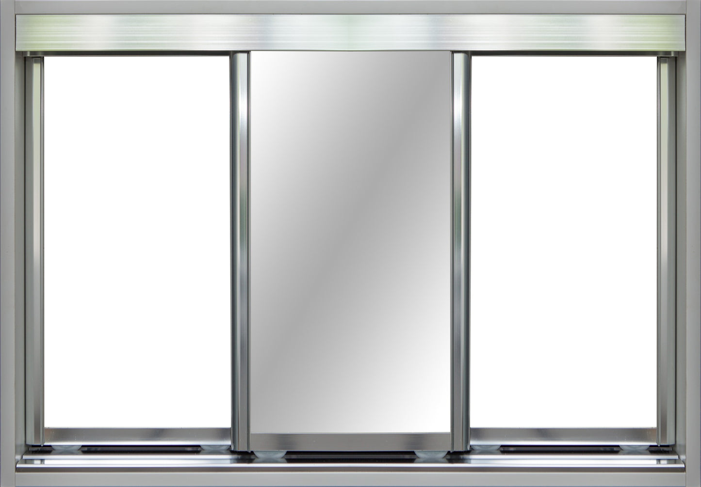 Chrome Frame with White Vinyl and Mirror - Sliding Wardrobe Doors