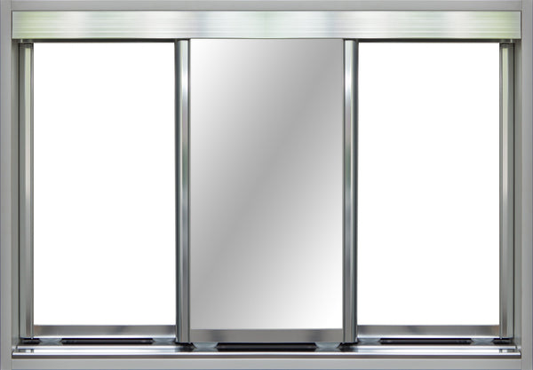 Chrome Frame with White Vinyl and Mirror - Sliding Wardrobe Doors