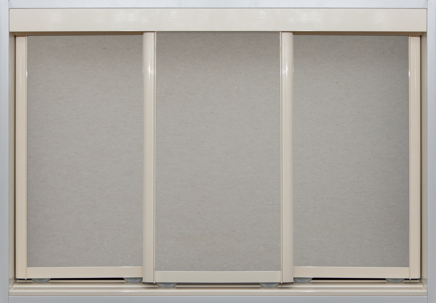 Cream Frame with Raw Gyprock - Sliding Wardrobe Doors