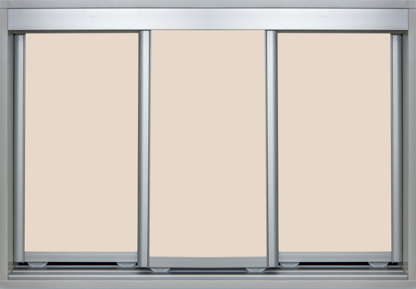 Mat Natural Frame with Buff Vinyl - Sliding Wardrobe Doors