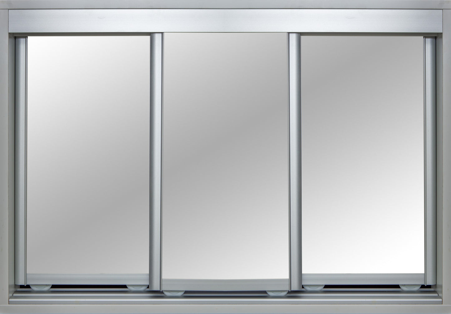 Mat Natural Frame with Mirror - Sliding Wardrobe Doors
