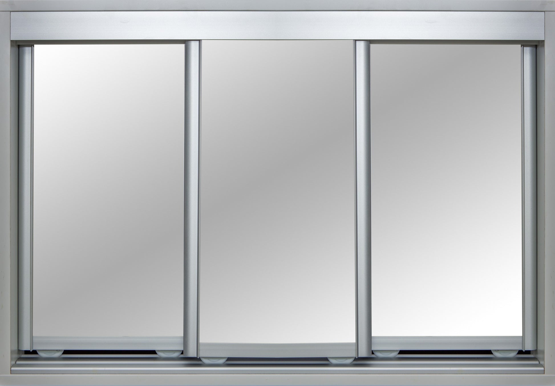 Mat Natural Frame with Mirror - Sliding Wardrobe Doors