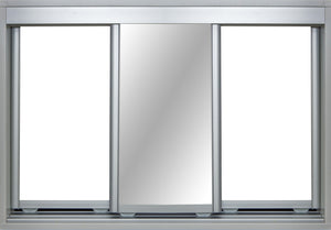 Mat Natural Frame with White Vinyl and Mirror - Sliding Wardrobe Doors