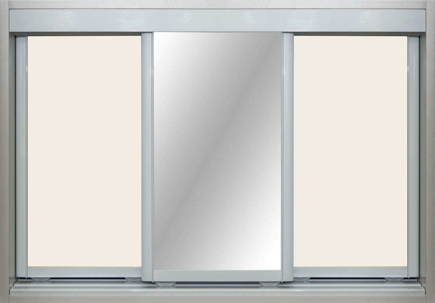 White Frame with Chalk Vinyl and Mirror - Sliding Wardrobe Doors