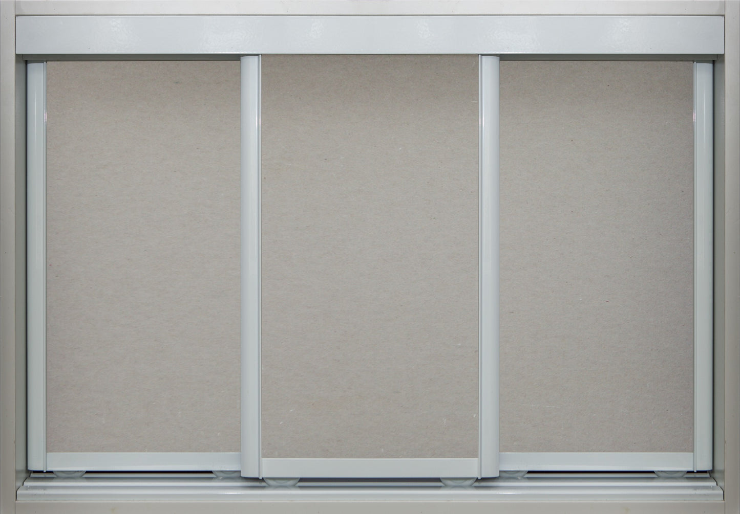 White Frame with Raw Gyprock - Sliding Wardrobe Doors