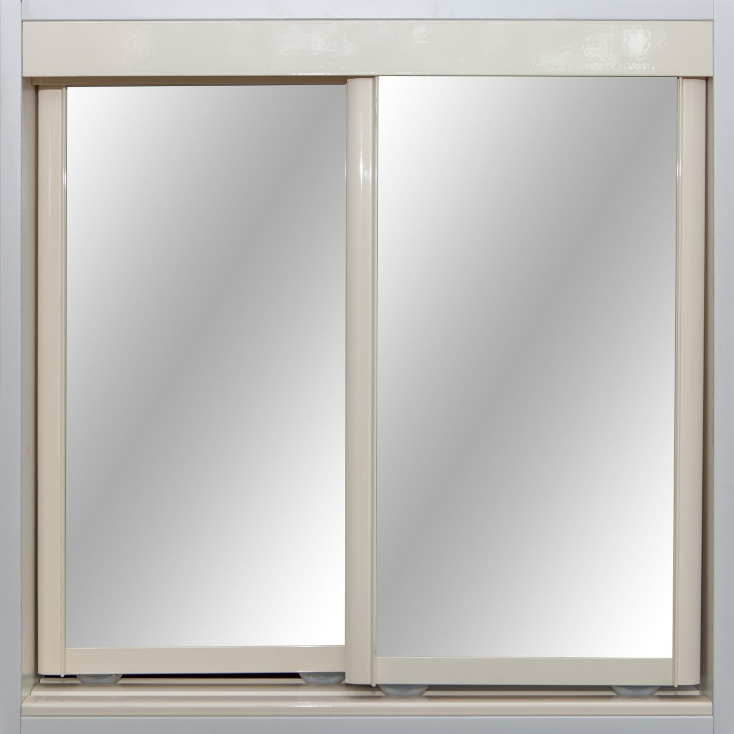 Cream Frame with Mirror - Sliding Wardrobe Doors