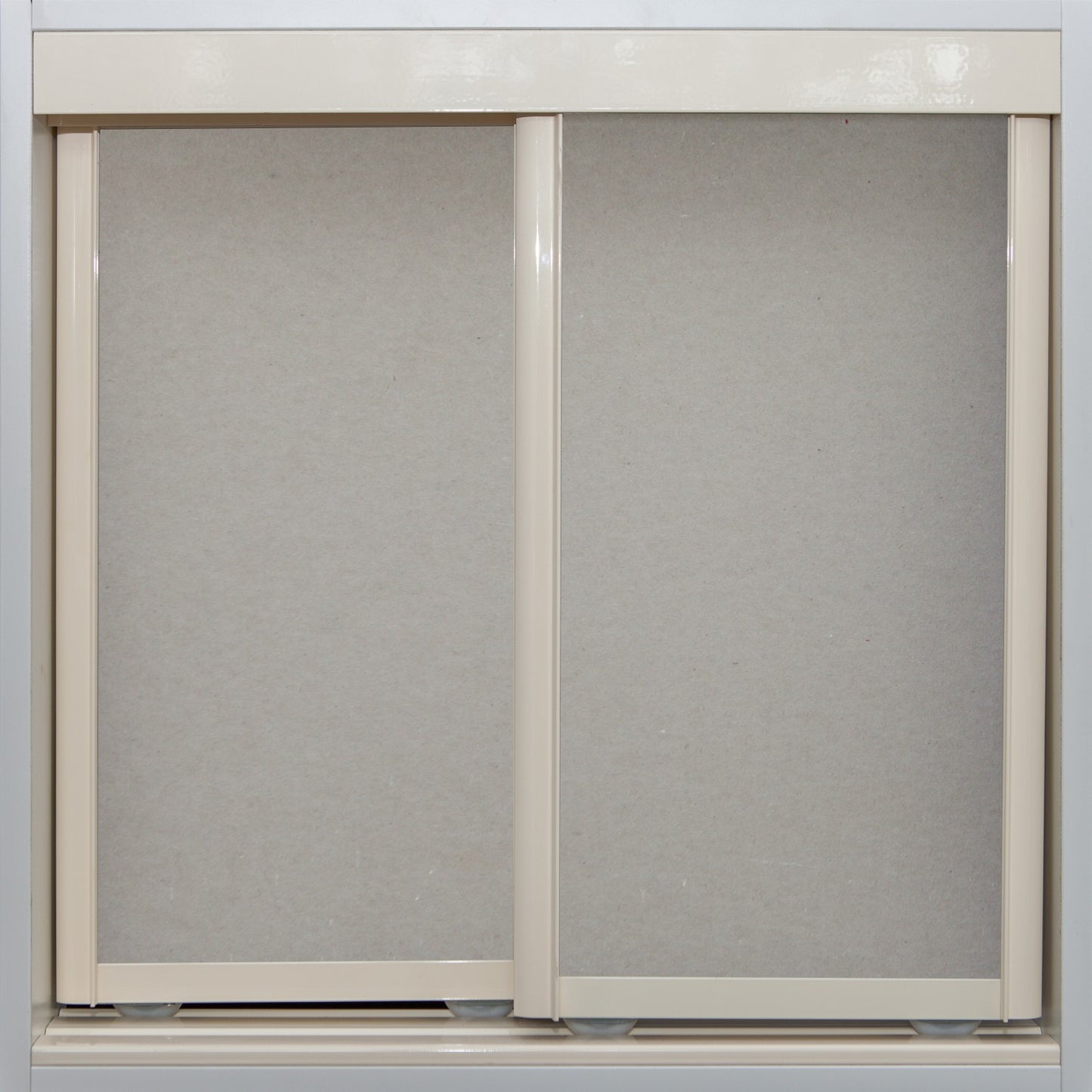 Cream Frame with Raw Gyprock - Sliding Wardrobe Doors