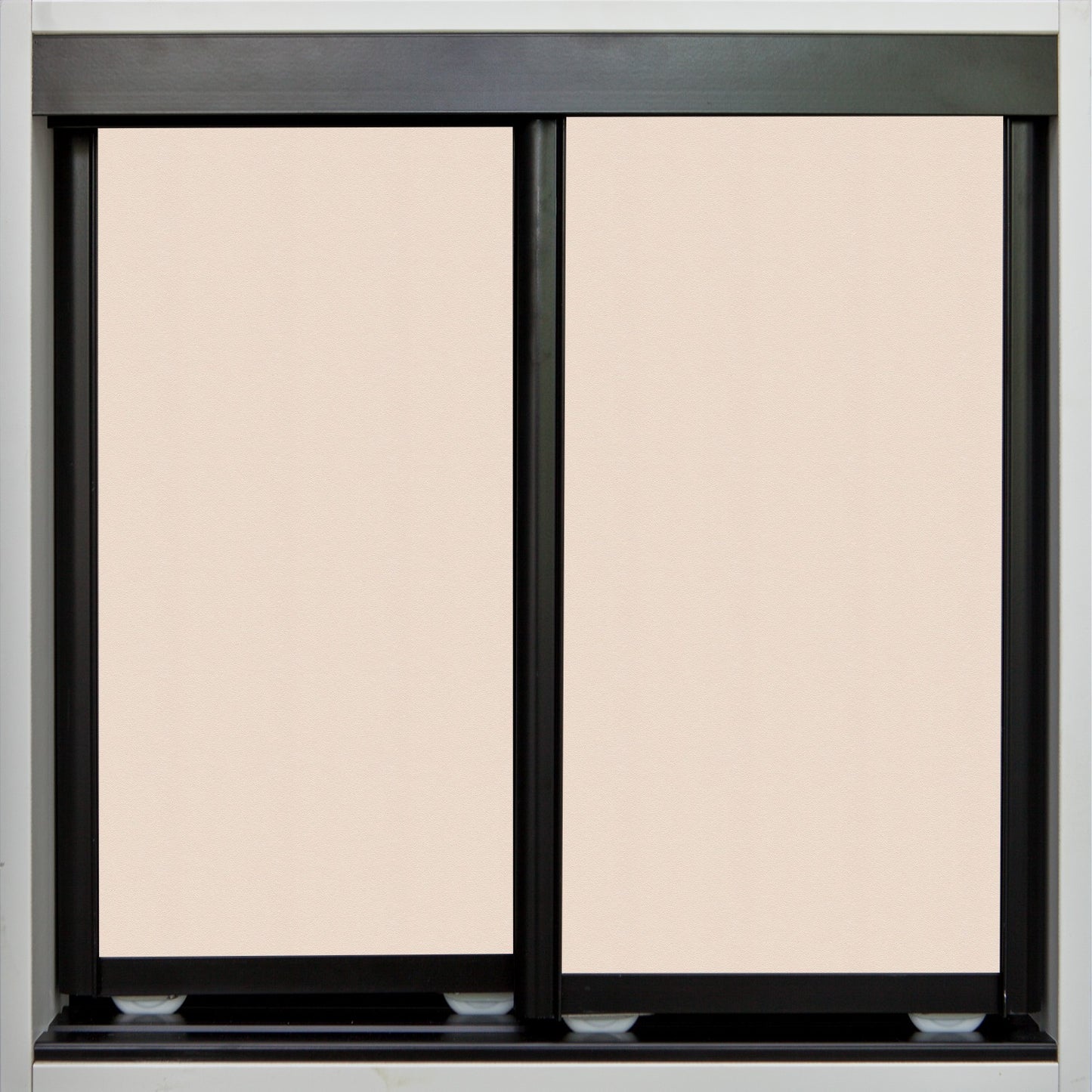 Black Frame with Buff Vinyl - Sliding Wardrobe Doors