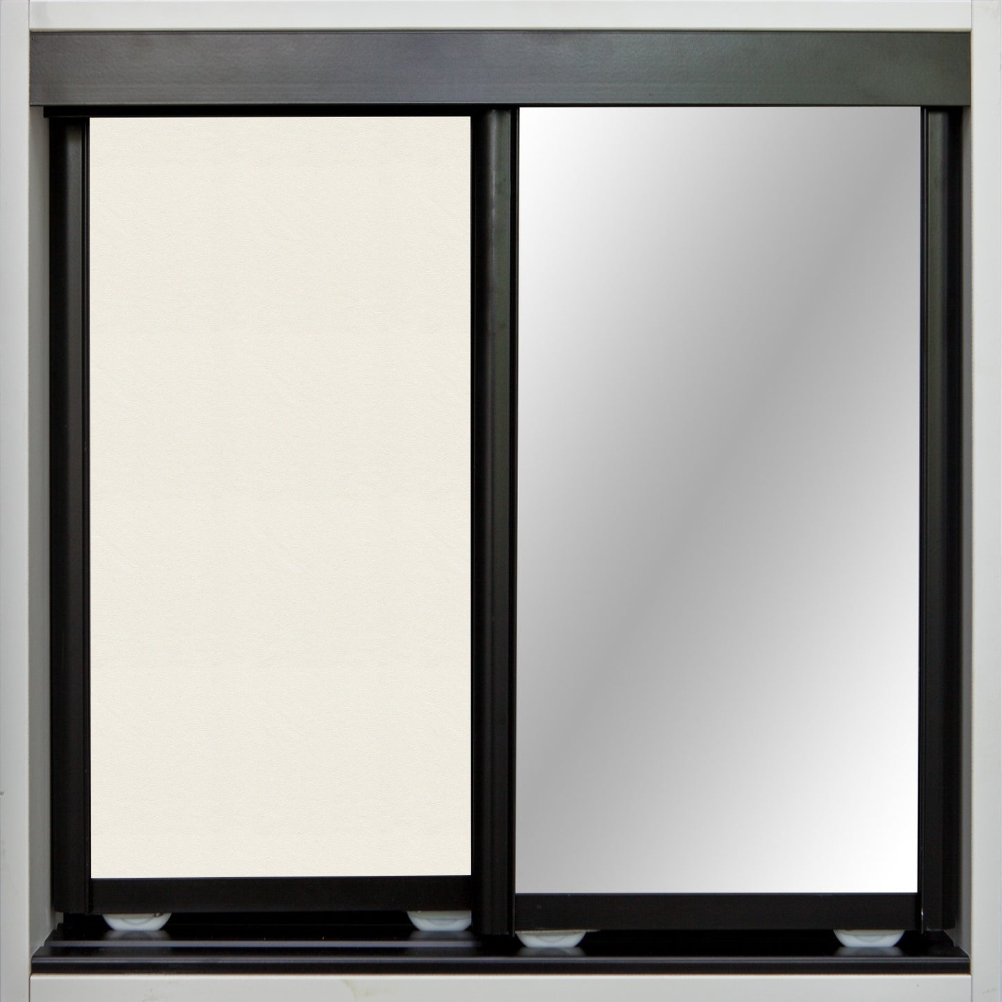 Black Frame with Chalk Vinyl and Mirror - Sliding Wardrobe Doors