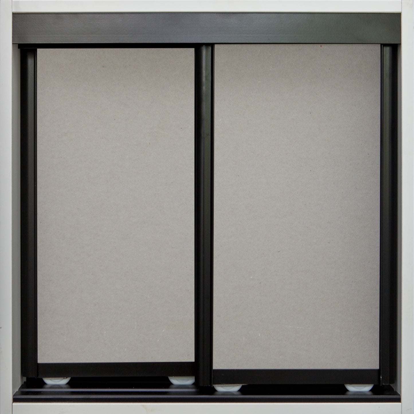 Black Frame with Raw Gyprock - Sliding Wardrobe Doors