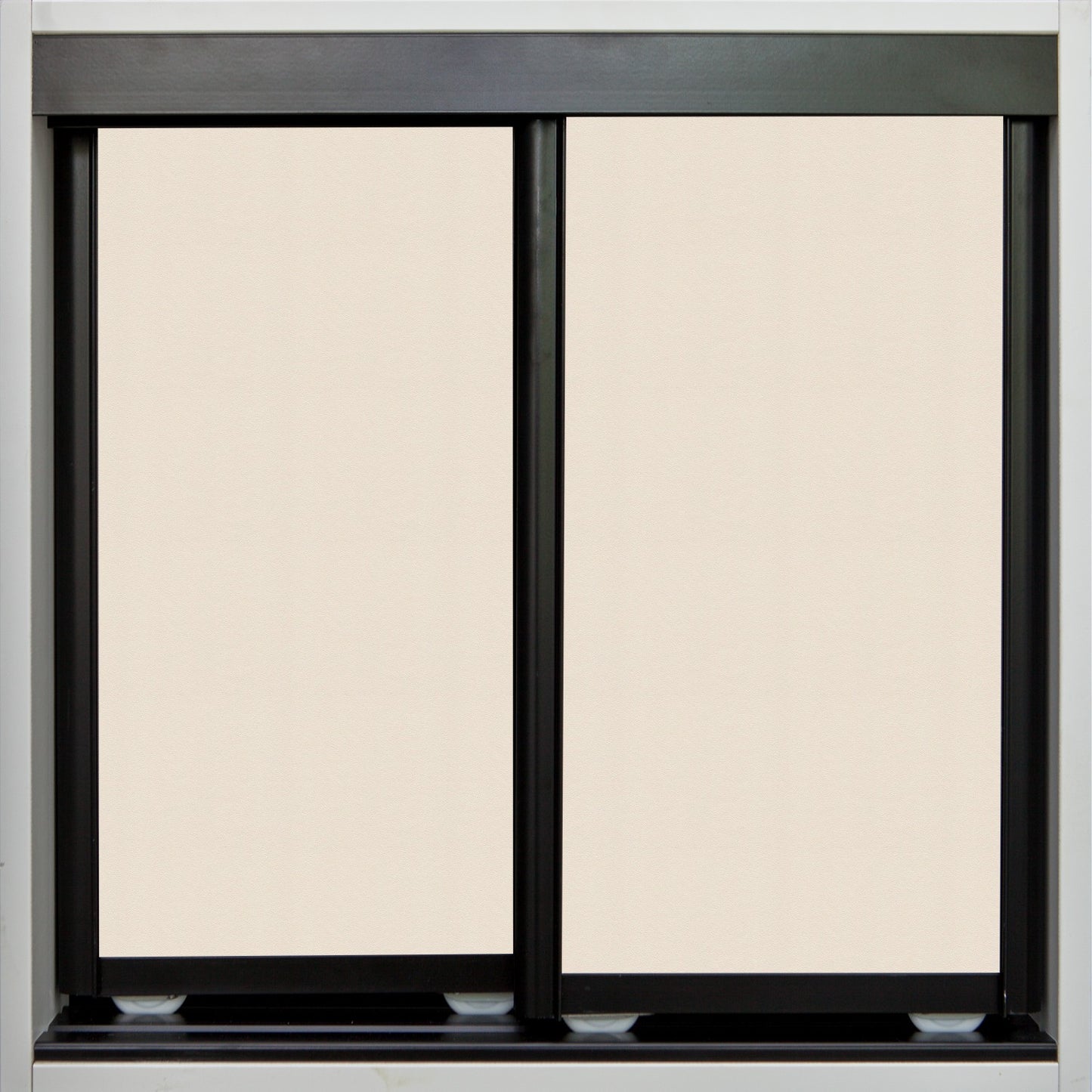 Black Frame with White Birch Vinyl - Sliding Wardrobe Doors