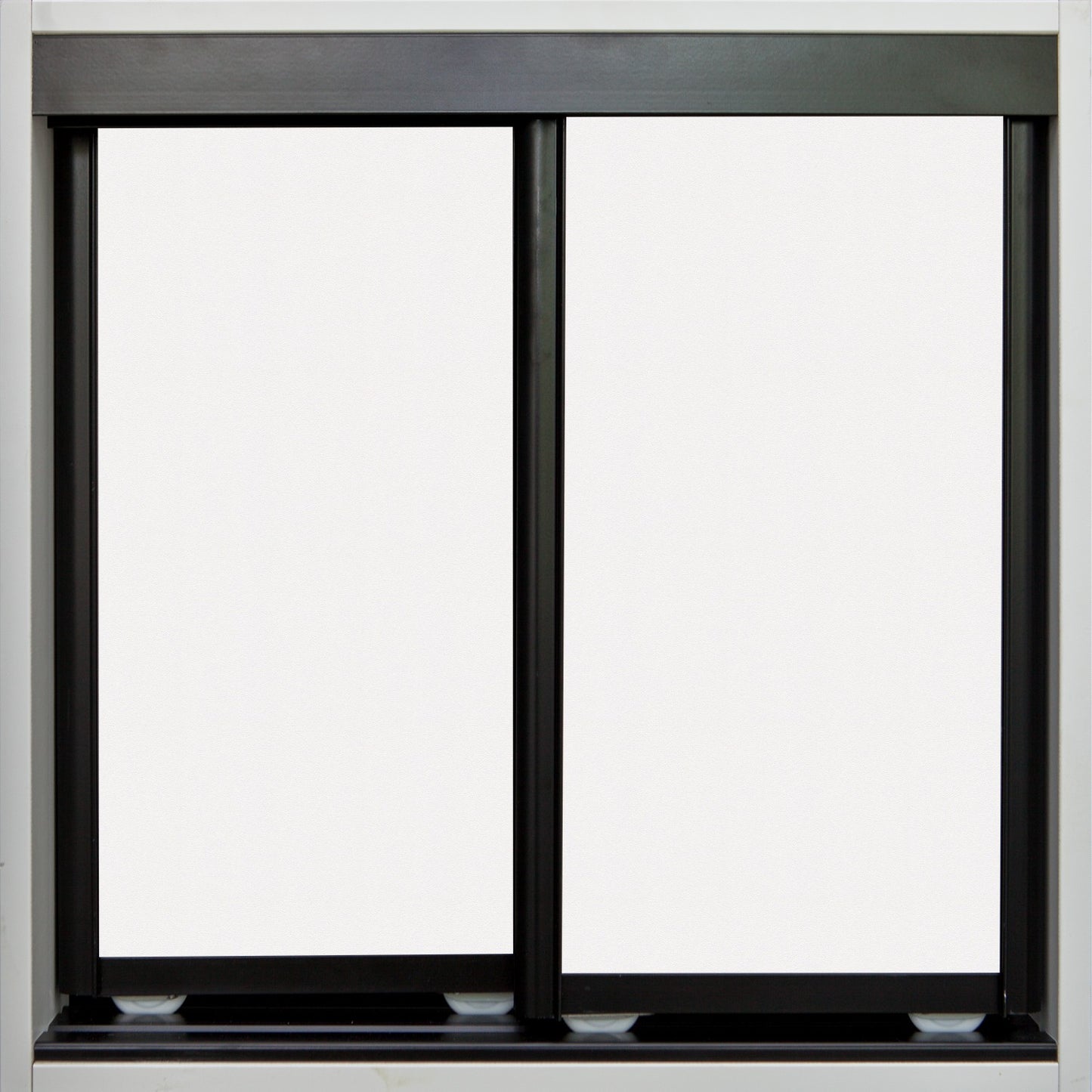 Black Frame with White Vinyl - Sliding Wardrobe Doors