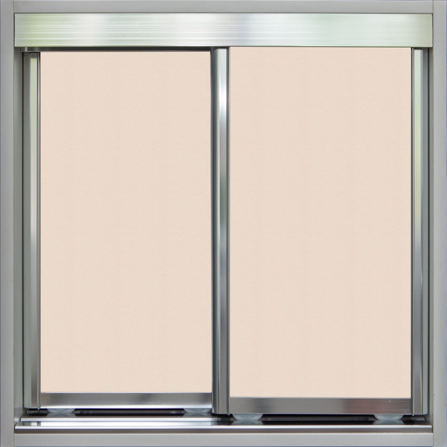 Chrome Frame with Buff Vinyl - Sliding Wardrobe Doors
