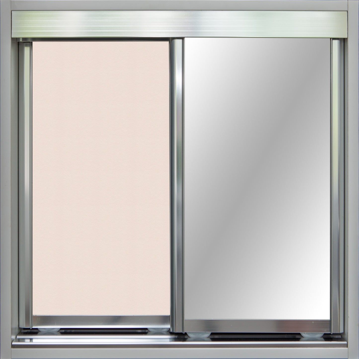 Chrome Frame with Cameo Vinyl and Mirror - Sliding Wardrobe Doors