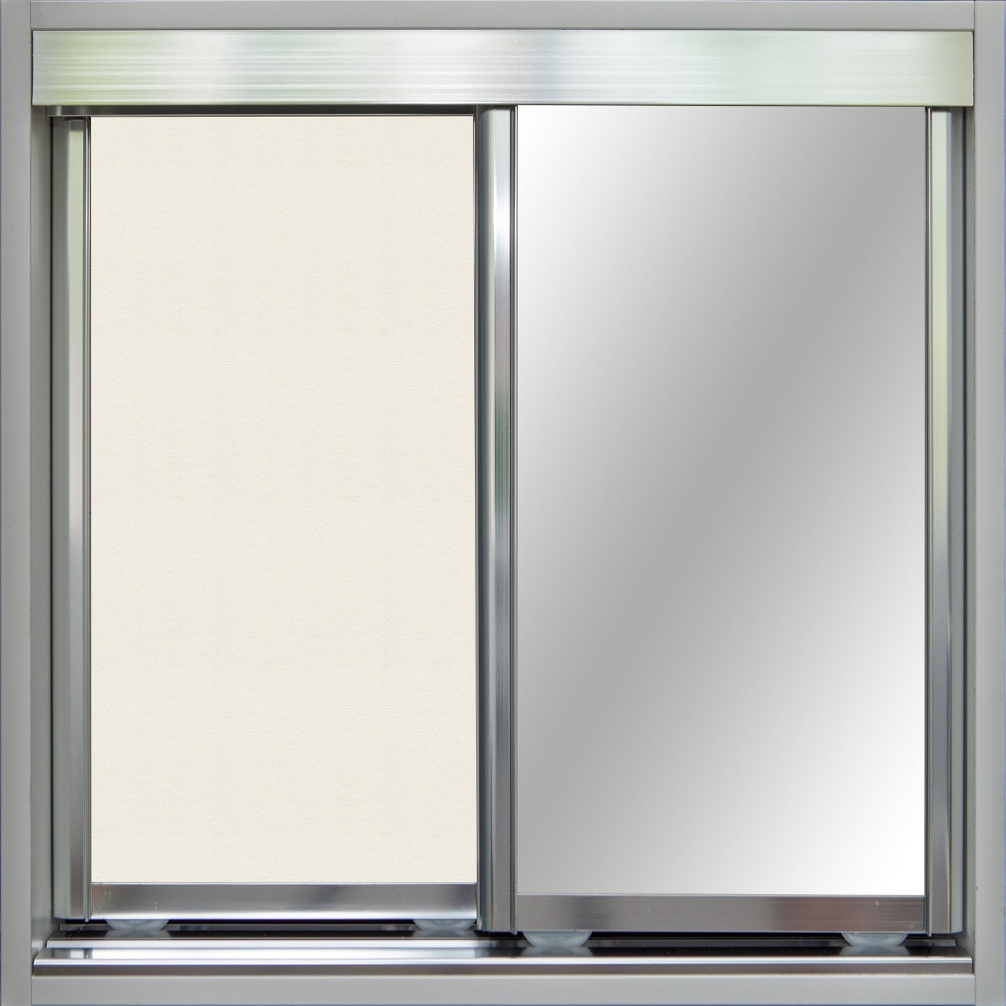 Chrome Frame with Chalk Vinyl and Mirror - Sliding Wardrobe Doors