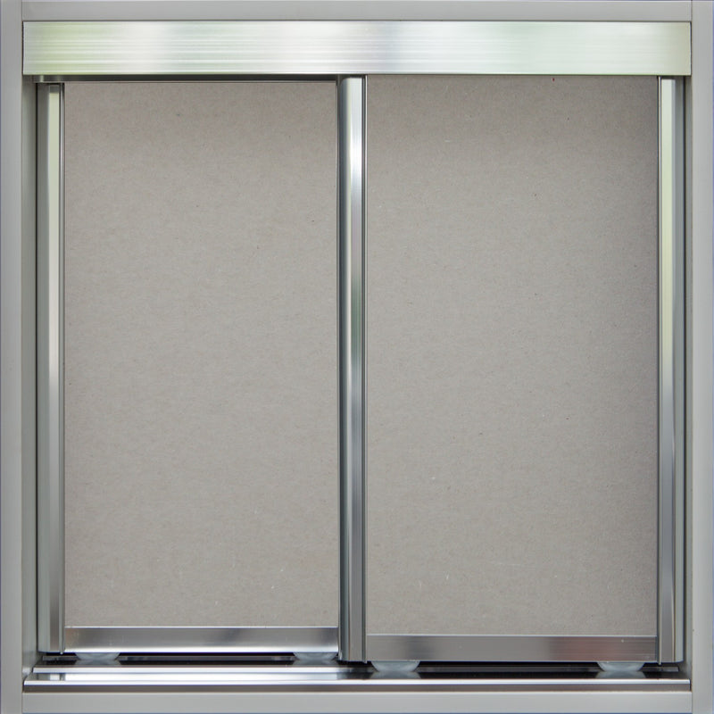 Chrome Frame with Raw Gyprock - Sliding Wardrobe Doors
