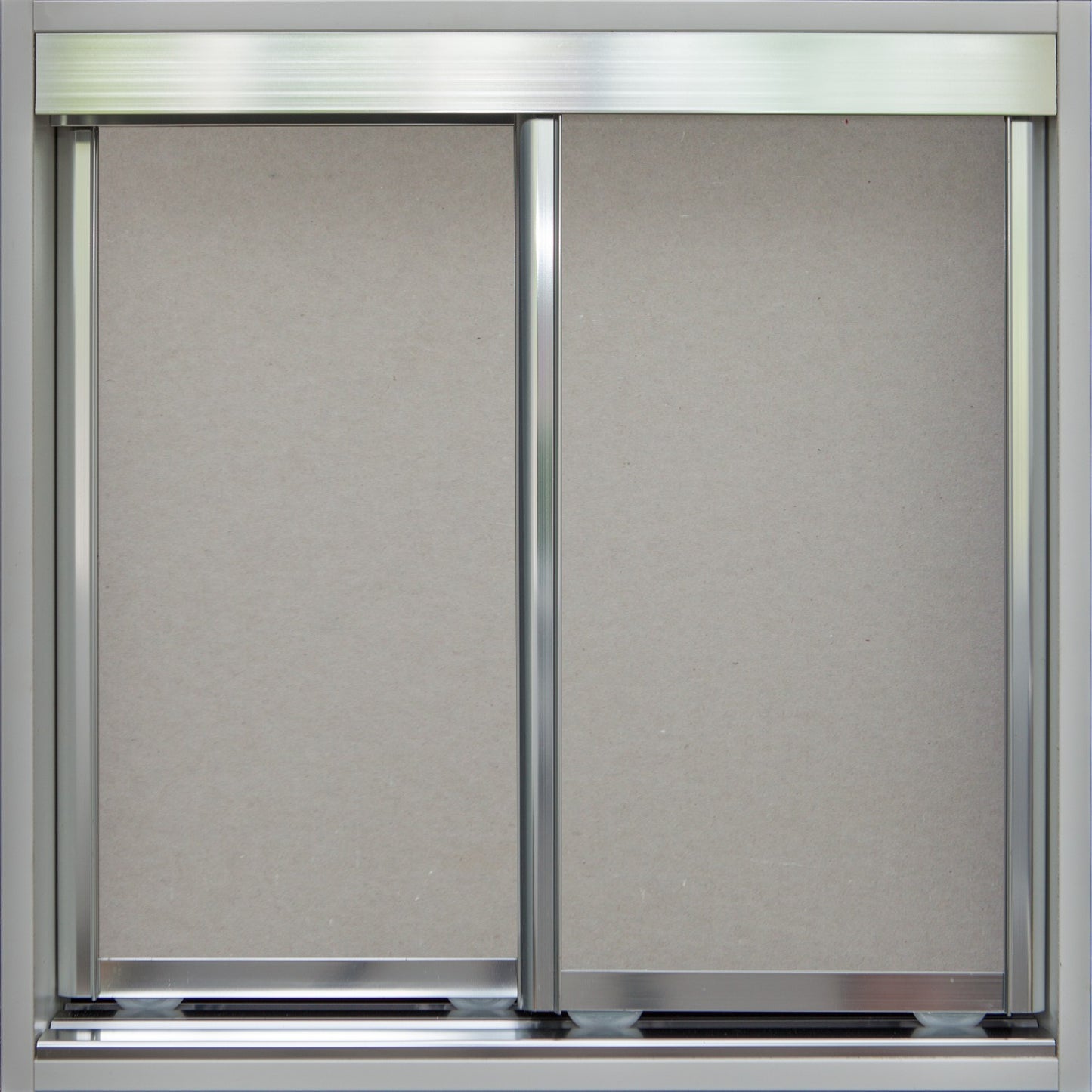 Chrome Frame with Raw Gyprock - Sliding Wardrobe Doors