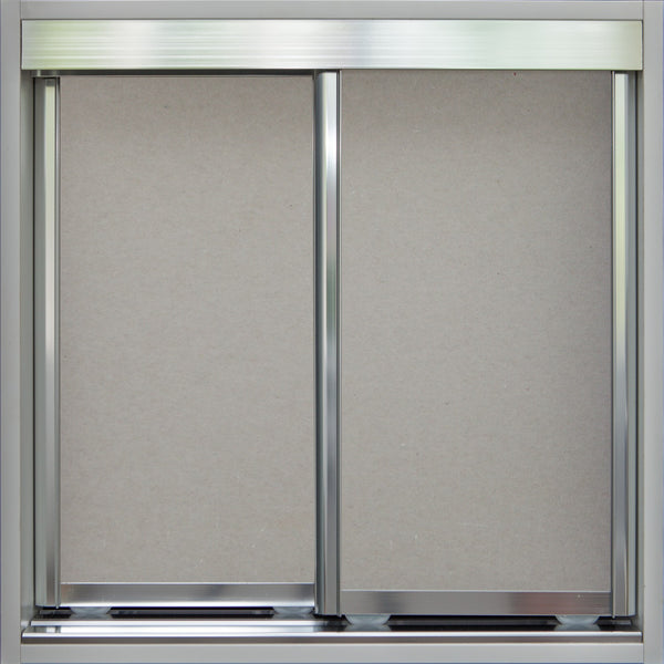 Chrome Frame with Raw Gyprock - Sliding Wardrobe Doors