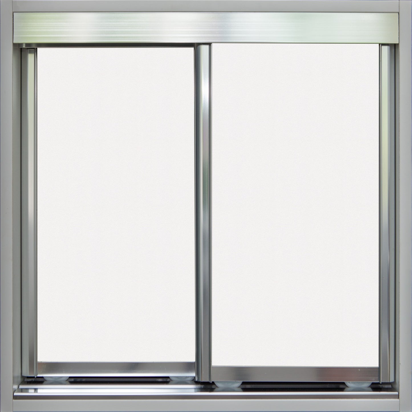 Chrome Frame with White Vinyl - Sliding Wardrobe Doors