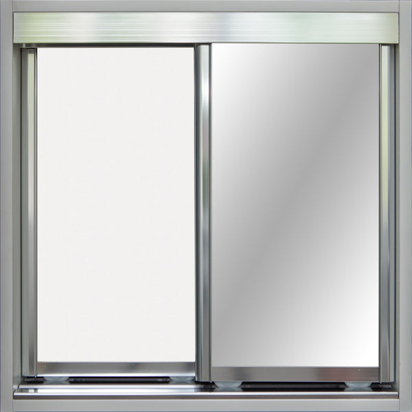 Chrome Frame with White Vinyl and Mirror - Sliding Wardrobe Doors