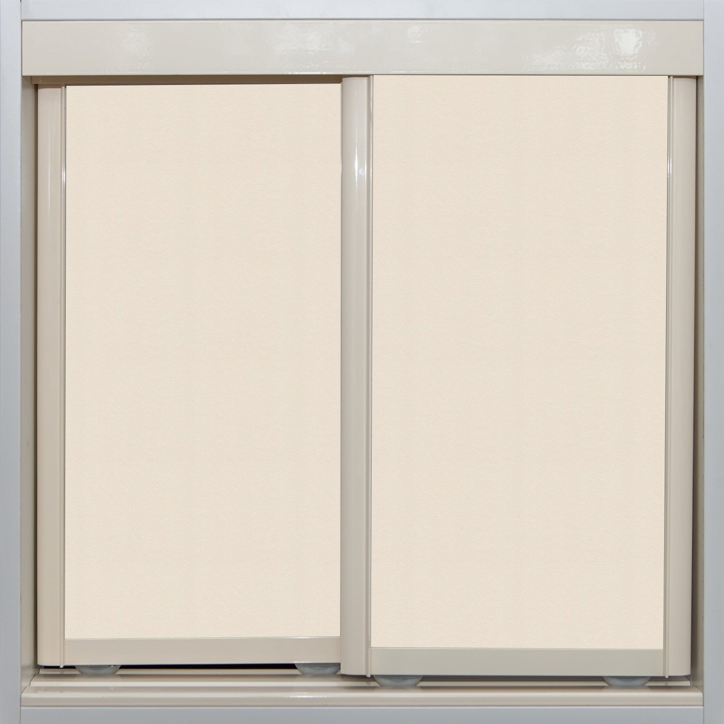 Cream Frame with White Birch Vinyl - Sliding Wardrobe Doors