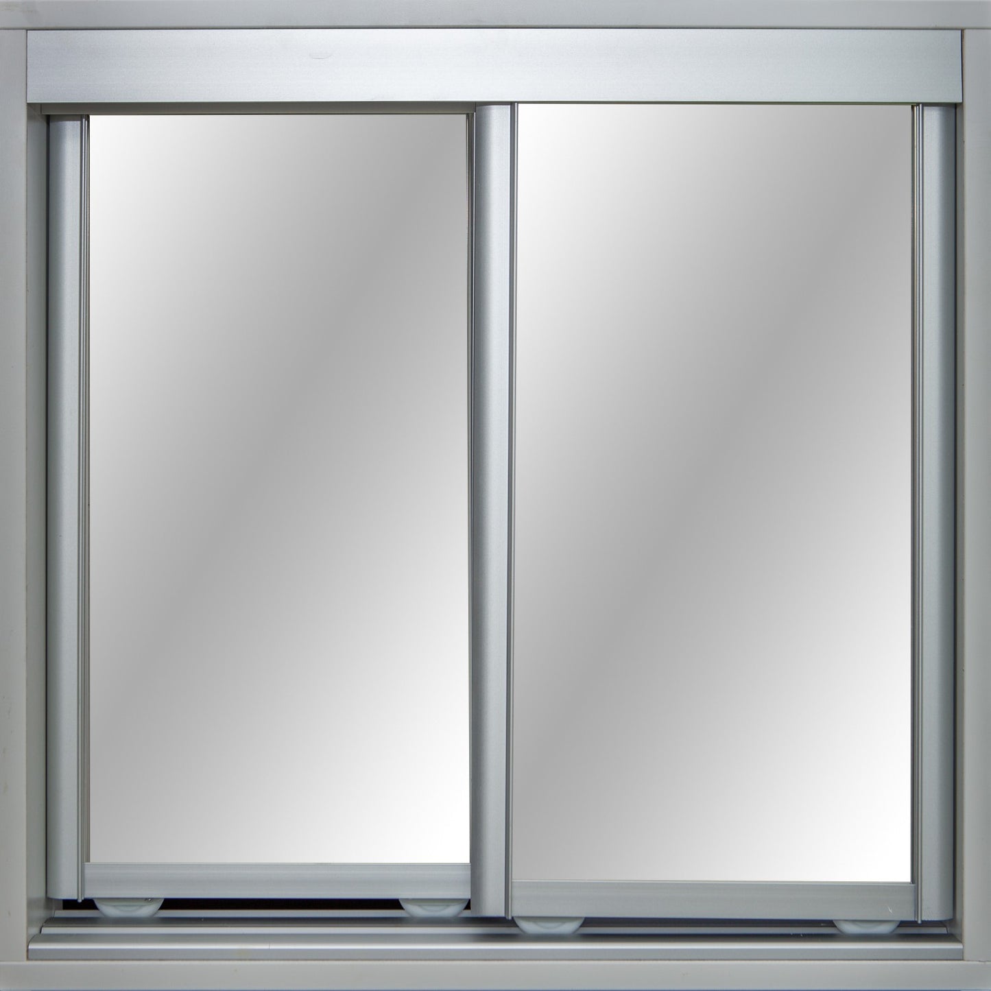 Mat Natural Frame with Mirror - Sliding Wardrobe Doors