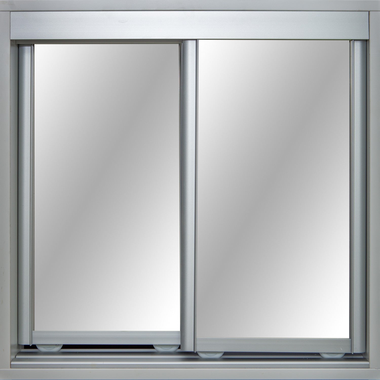 Mat Natural Frame with Mirror - Sliding Wardrobe Doors
