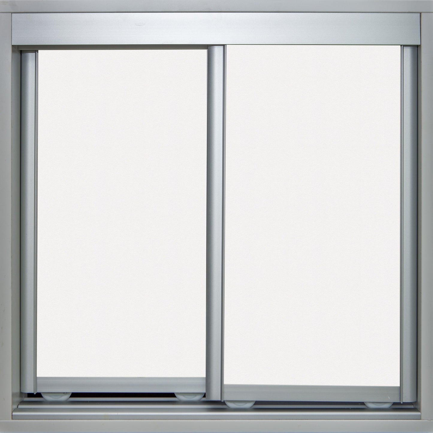 Mat Natural Frame with White Vinyl - Sliding Wardrobe Doors