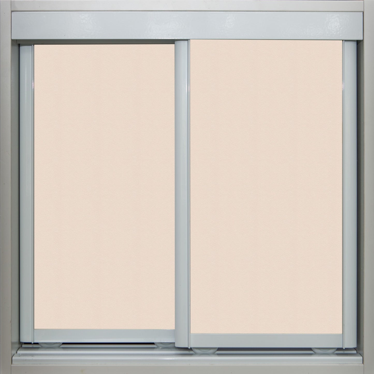 White Frame with Buff Vinyl - Sliding Wardrobe Doors