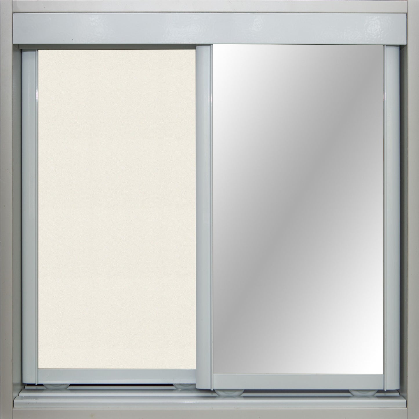 White Frame with Chalk Vinyl and Mirror - Sliding Wardrobe Doors