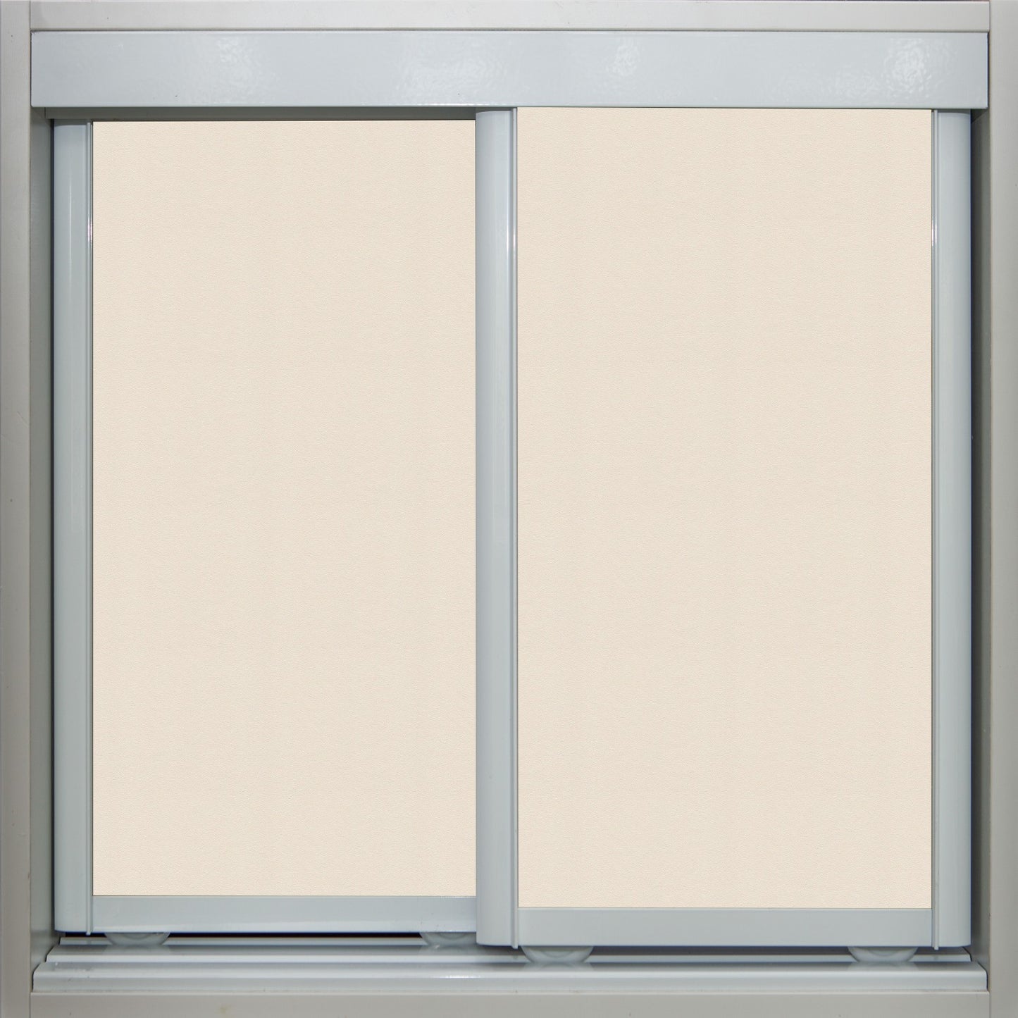 White Frame with White Birch Vinyl - Sliding Wardrobe Doors